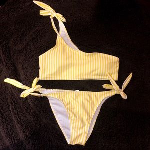 Yellow Striped Bathing Suit